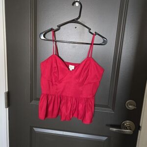 Red Spaghetti Strap Peplum Top - Brand New!